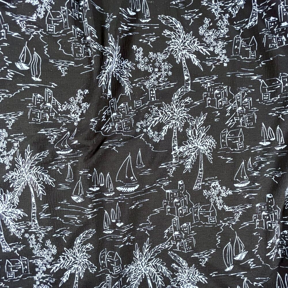 LC Lauren Conrad Toile Sailboat Palm Tree Dress XXL Coastal Resort Beach Summer - Picture 8 of 15